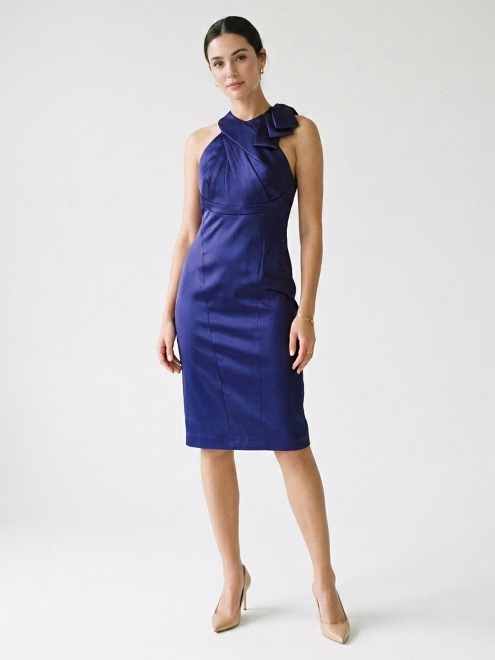 New Karen Millen Cocktail Formal Evening Dress Size 6 Purple - Picture 9 of 9